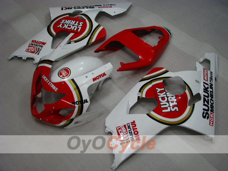 Injection Fairing kit for 04-05 GSX R750 - Red, White - Lucky Strike #OYO87901260