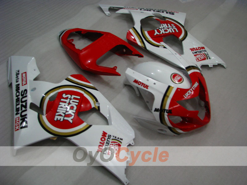 Injection Fairing kit for 04-05 GSX R750 - Red, White - Lucky Strike #OYO87901260 Main image