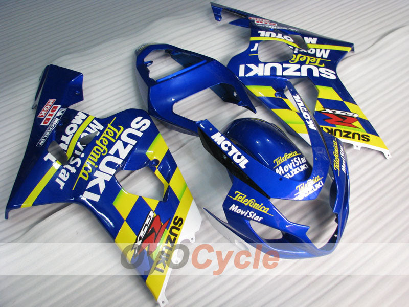 Injection Fairing kit for 04-05 GSXR600 - Yellow, Blue - MICHELIN, MOTUL, Movistar #OYO87901206 Main image