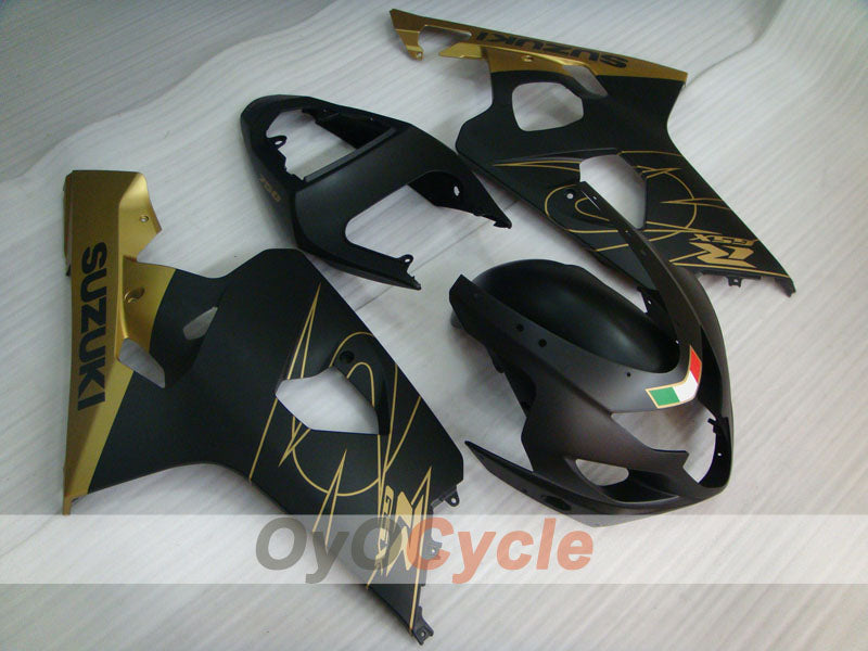 Injection Fairing kit for 04-05 GSX R750 - Black, Gold, Matte - Factory Style #OYO87901217 Main image