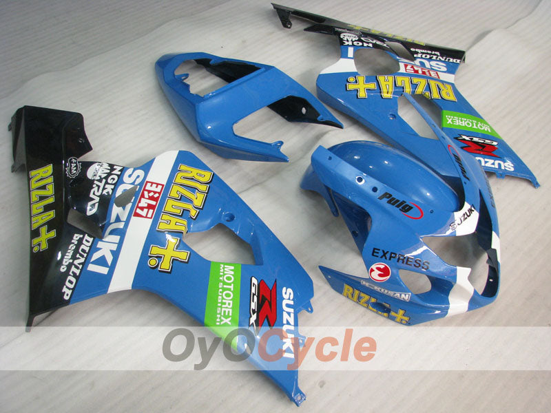 Injection Fairing kit for 04-05 GSXR600 - Blue, Black - DUNLOP, Rizla+ #OYO87901421