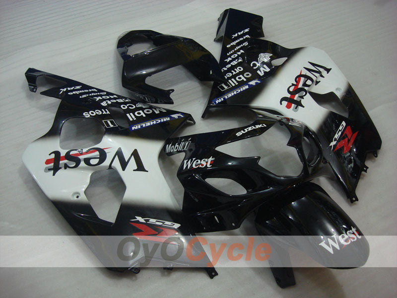 Injection Fairing kit for 04-05 GSX R750 - White, Black - West #OYO87901235