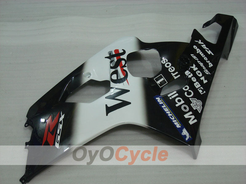 Injection Fairing kit for 04-05 GSX R750 - White, Black - West #OYO87901235