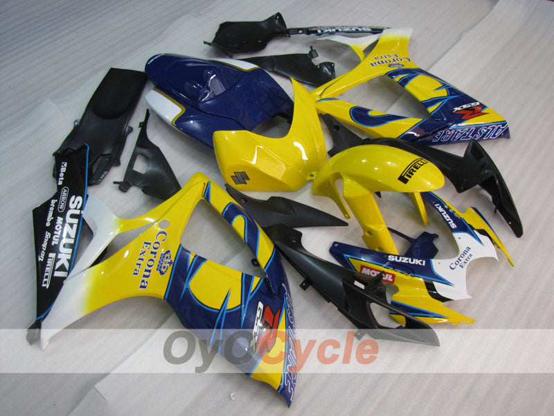 Injection Fairing kit for 06-07 GSX R600 - Yellow, Blue - Corona, MOTUL #OYO87901435