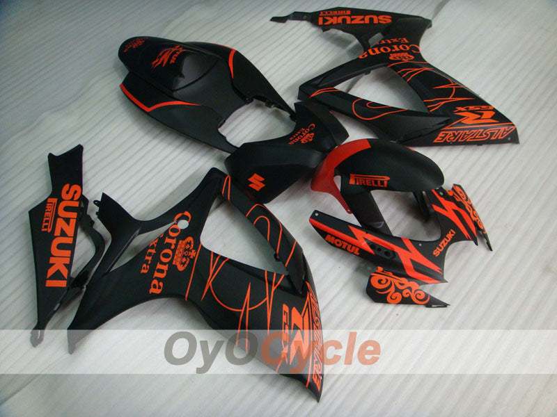 Injection Fairing kit for 06-07 GSX R600 - Orange, Black, Matte - Corona, MOTUL #OYO87901436