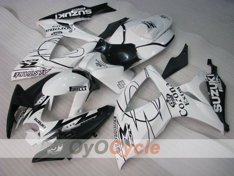Injection Fairing kit for 06-07 GSX R750 - White, Black - Corona #OYO87901273