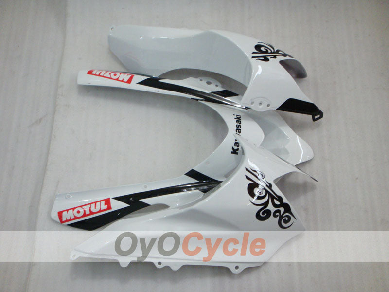 Injection Fairing kit for 04-05 NINJA ZX-10R - White, Black - Corona #OYO87901494