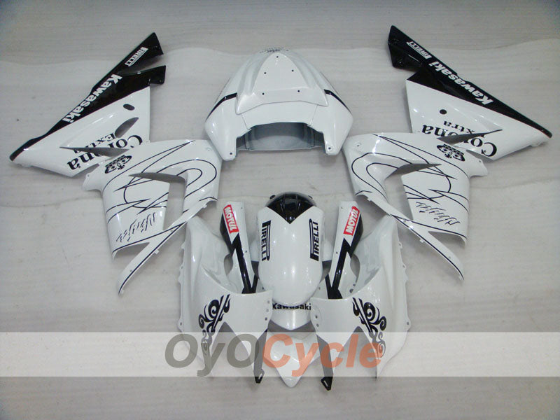 Injection Fairing kit for 04-05 NINJA ZX-10R - White, Black - Corona #OYO87901494