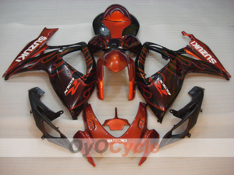 Injection Fairing kit for 06-07 GSX R750 - Orange, Black - Flame #OYO87901290 Secondary image