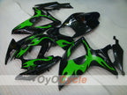 Injection Fairing kit for 06-07 GSX R750 - Green, Black - Flame #OYO87901293