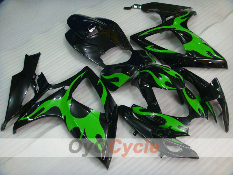 Injection Fairing kit for 06-07 GSX R750 - Green, Black - Flame #OYO87901293 Secondary image