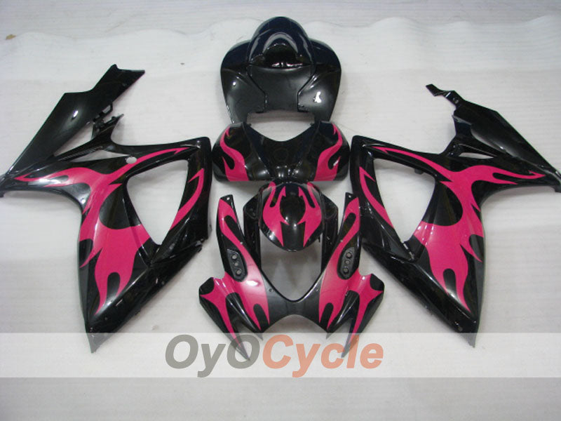 Injection Fairing kit for 06-07 GSX R750 - Black, Pink - Flame #OYO87901298 Secondary image