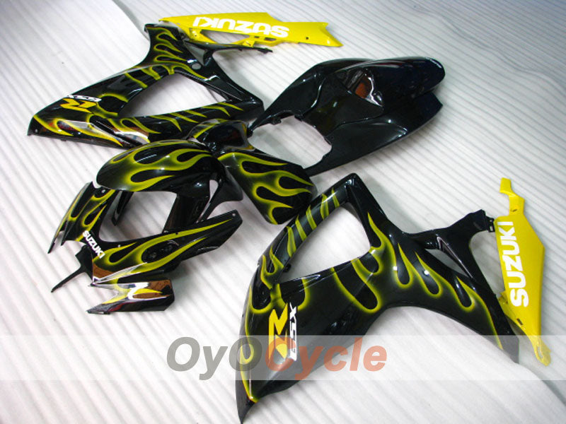 Injection Fairing kit for 06-07 GSX R750 - Yellow, Black - Flame #OYO87901299 Secondary image