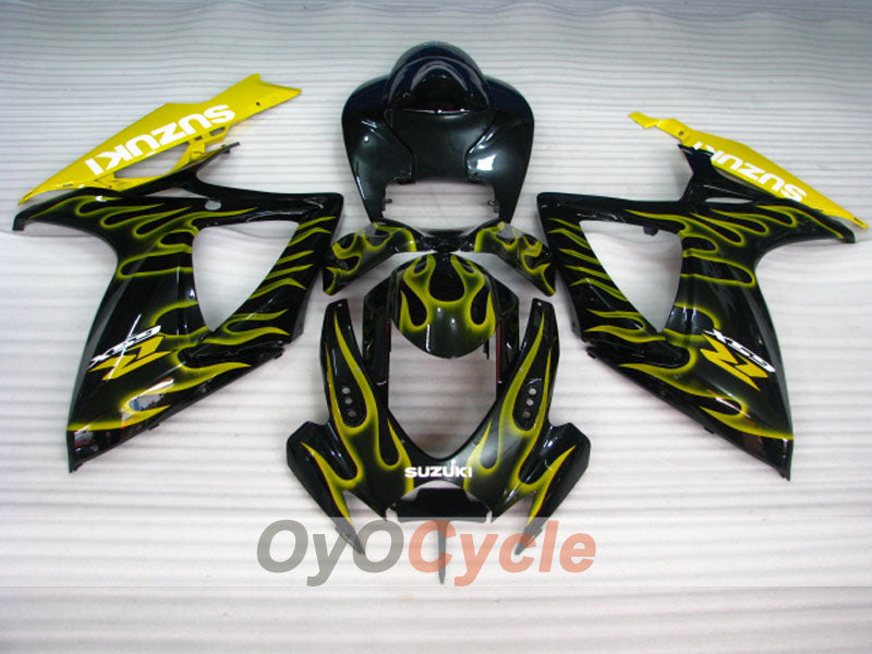 Injection Fairing kit for 06-07 GSX R600 - Yellow, Black - Flame #OYO87901504 Secondary image