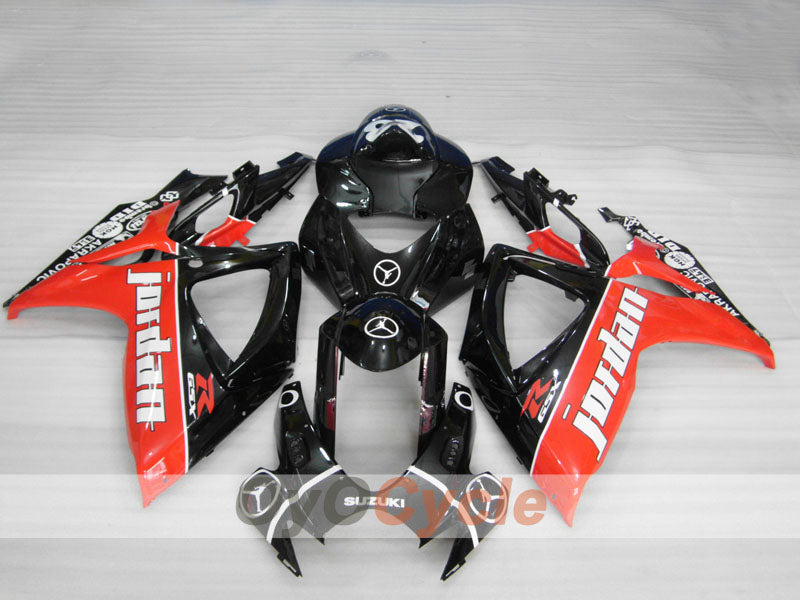 Injection Fairing kit for 06-07 GSX R750 - Red, Black - Jordan #OYO87901300