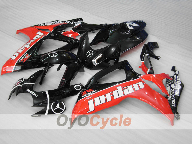 Injection Fairing kit for 06-07 GSX R600 - Red, Black - Jordan #OYO87901505 Main image