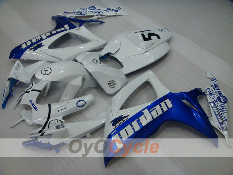 Injection Fairing kit for 06-07 GSX R750 - Blue, White - Jordan #OYO87901302 Main image