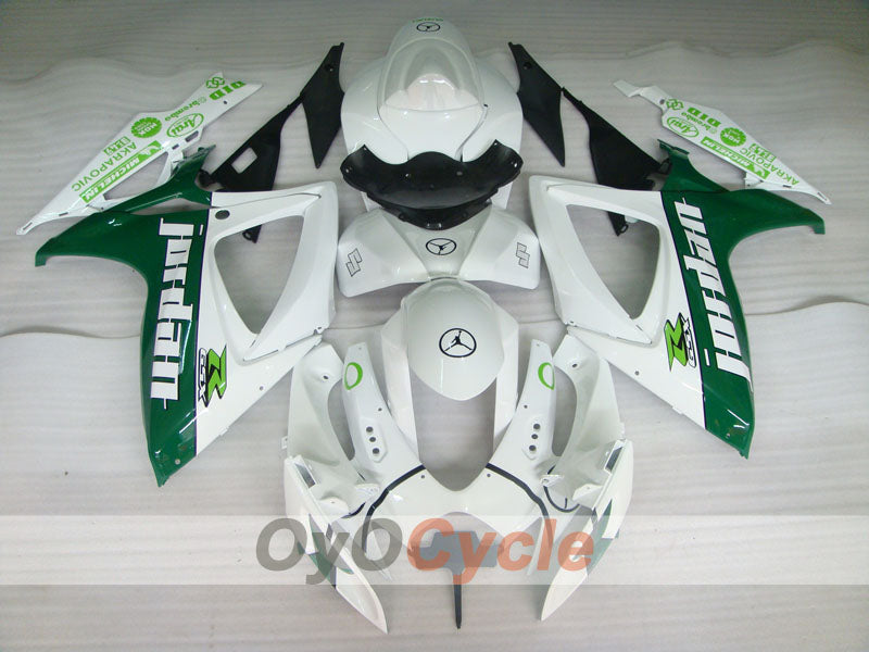 Injection Fairing kit for 06-07 GSX R600 - Green, White - Jordan #OYO87901508