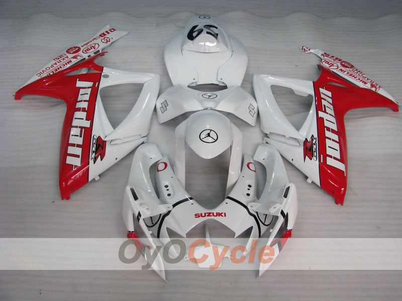Injection Fairing kit for 06-07 GSX R750 - Red, White - Jordan #OYO87901305 Secondary image