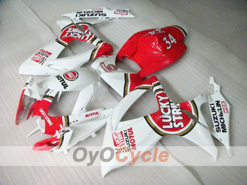 Injection Fairing kit for 06-07 GSX R600 - Red, White - Lucky Strike, MICHELIN, MOTUL #OYO87901513 Main image