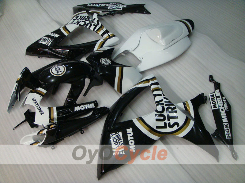 Injection Fairing kit for 06-07 GSX R600 - White, Black - Lucky Strike, MICHELIN, MOTUL #OYO87901515 Main image