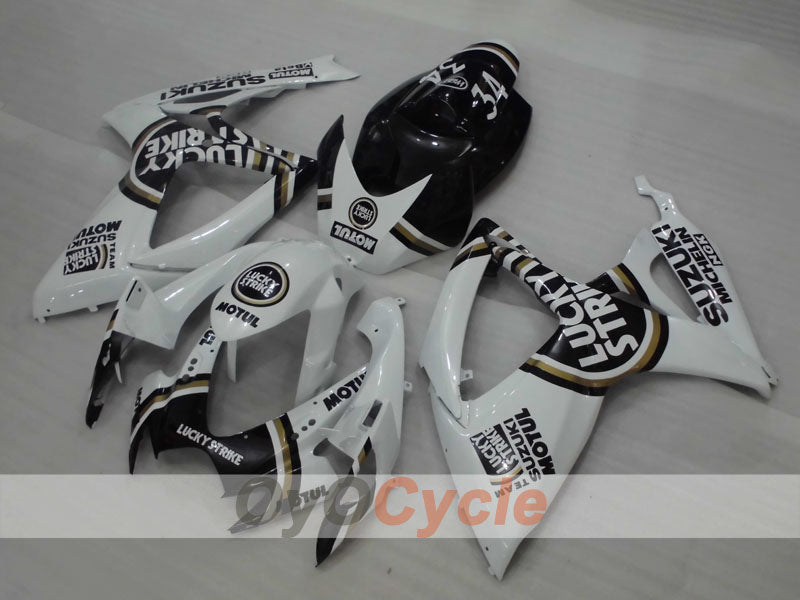Injection Fairing kit for 06-07 GSX R600 - White, Black - Lucky Strike, MICHELIN, MOTUL #OYO87901517 Main image