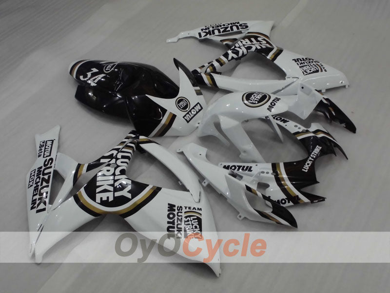 Injection Fairing kit for 06-07 GSX R600 - White, Black - Lucky Strike, MICHELIN, MOTUL #OYO87901517