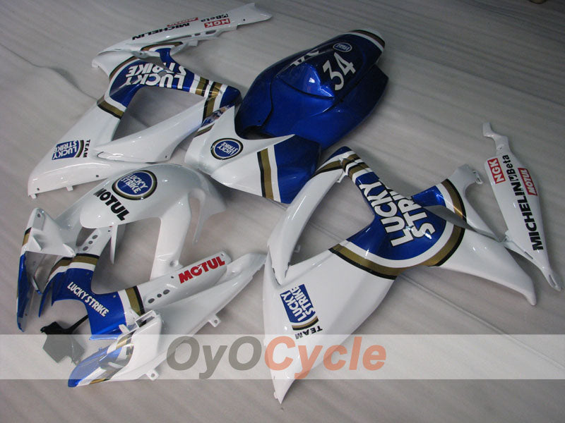 Injection Fairing kit for 06-07 GSX R600 - Blue, White - Lucky Strike, MICHELIN, MOTUL #OYO87901519