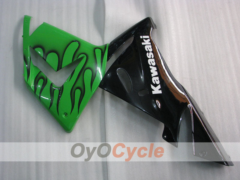 Injection Fairing kit for 04-05 NINJA ZX-10R - Green, Black - Flame #OYO87901536