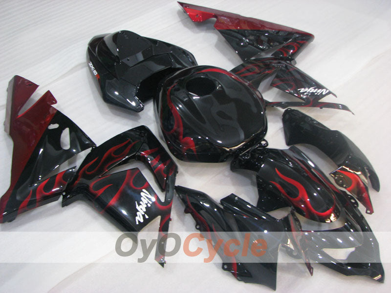 Injection Fairing kit for 04-05 NINJA ZX-10R - Red, Black - Flame #OYO87901540