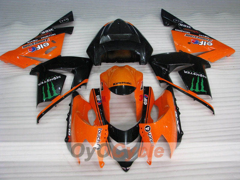 Injection Fairing kit for 04-05 NINJA ZX-10R - Orange, Black - Monster #OYO87901546