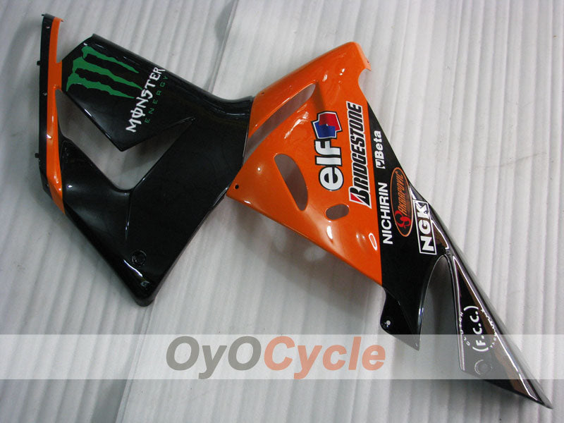 Injection Fairing kit for 04-05 NINJA ZX-10R - Orange, Black - Monster #OYO87901546