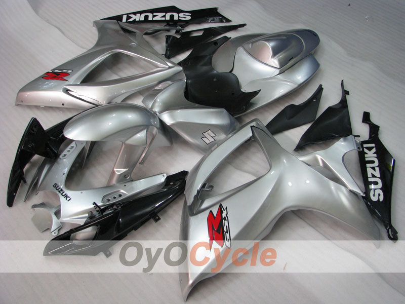 Injection Fairing kit for 06-07 GSX R600 - Black, Silver - Factory Style #OYO87901588 Main image