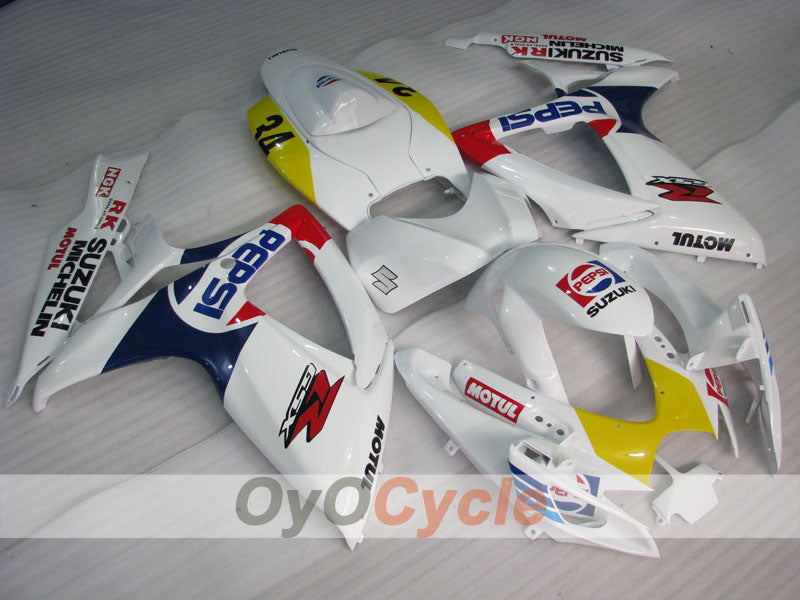 Injection Fairing kit for 06-07 GSX R600 - Yellow, White - MICHELIN, MOTUL, PEPSI #OYO87901596