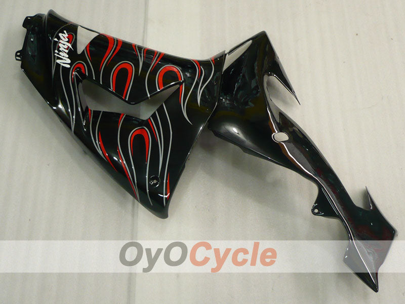 Injection Fairing kit for 06-07 NINJA ZX-10R - White, Black - Flame #OYO87901599