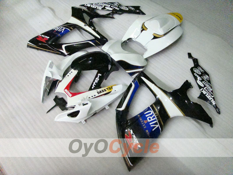 Injection Fairing kit for 06-07 GSX R600 - White, Black - MOTUL, VIRU #OYO87901605
