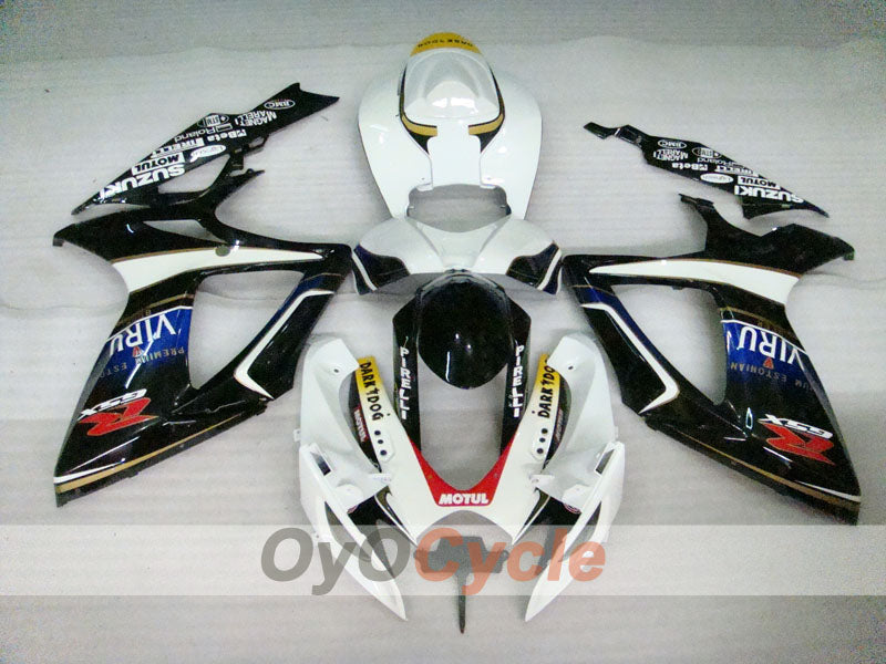 Injection Fairing kit for 06-07 GSX R600 - White, Black - MOTUL, VIRU #OYO87901605