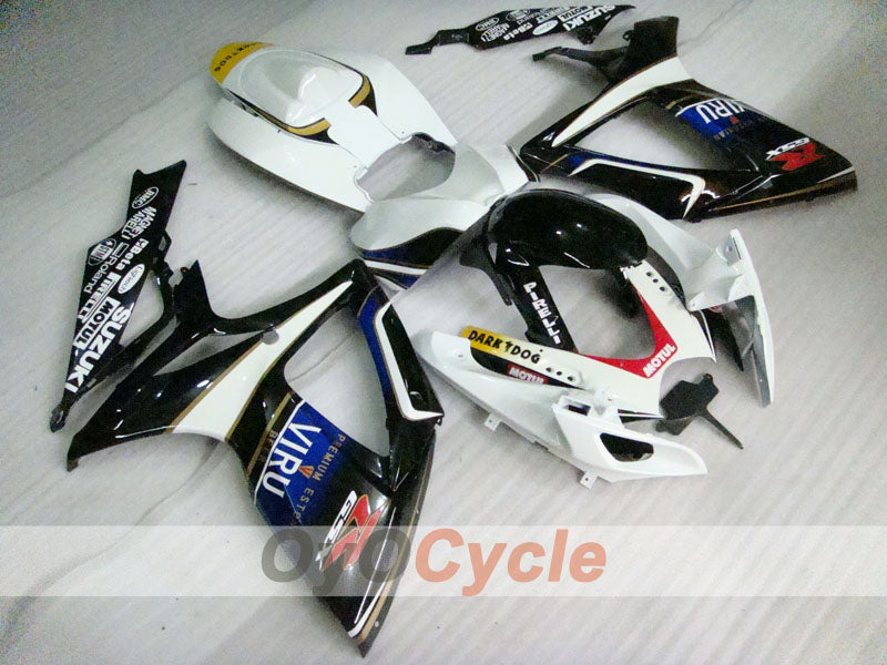 Injection Fairing kit for 06-07 GSX R600 - White, Black - MOTUL, VIRU #OYO87901605