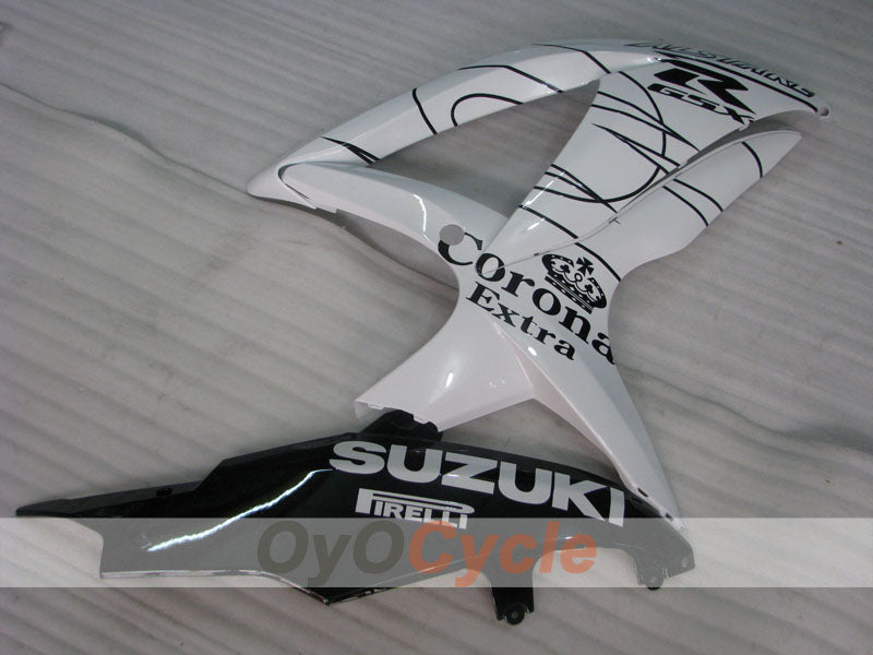 Injection Fairing kit for 08-10 GSX R600 - White, Black - Corona #OYO87901611