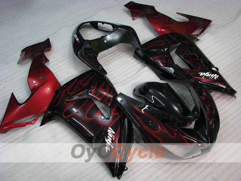 Injection Fairing kit for 06-07 NINJA ZX-10R - Red, Black - Flame #OYO87901612 Secondary image