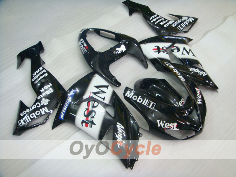 Injection Fairing kit for 06-07 NINJA ZX-10R - White, Black - West #OYO87901631