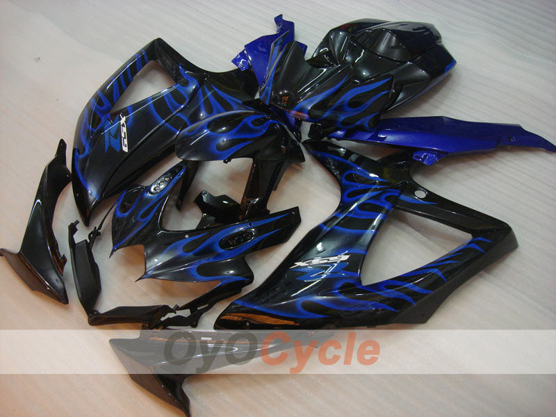 Injection Fairing kit for 08-10 GSX R750 - Blue, Black - Flame #OYO87901440 Main image