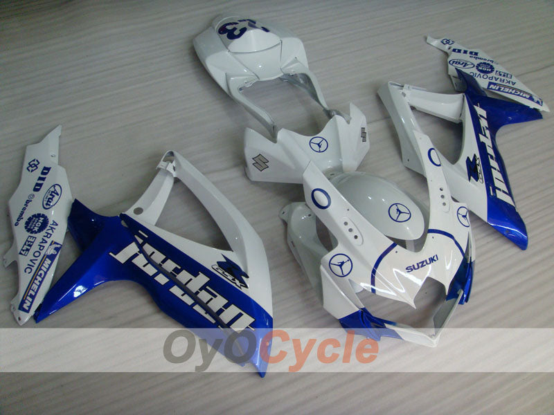 Injection Fairing kit for 08-10 GSX R750 - Blue, White - Jordan #OYO87901449