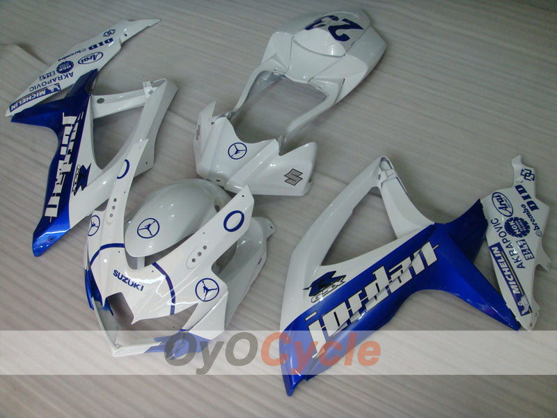 Injection Fairing kit for 08-10 GSX R750 - Blue, White - Jordan #OYO87901449