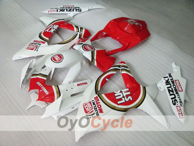 Injection Fairing kit for 08-10 GSX R600 - Red, White - Lucky Strike, MICHELIN, MOTUL #OYO87901644
