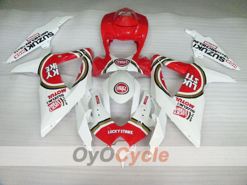 Injection Fairing kit for 08-10 GSX R600 - Red, White - Lucky Strike, MICHELIN, MOTUL #OYO87901644
