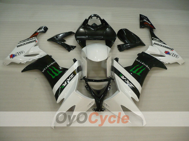 Injection Fairing kit for 08-10 NINJA ZX-10R - White, Black - Monster #OYO87901659 Secondary image