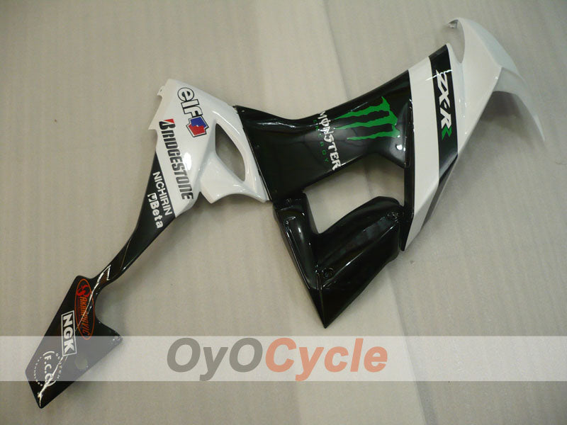 Injection Fairing kit for 08-10 NINJA ZX-10R - White, Black - Monster #OYO87901659