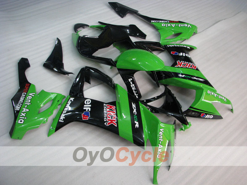 Injection Fairing kit for 08-10 NINJA ZX-10R - Green, Black - PIRELLI #OYO87901663