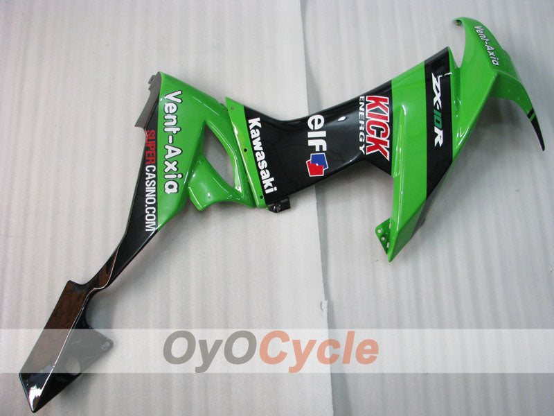 Injection Fairing kit for 08-10 NINJA ZX-10R - Green, Black - PIRELLI #OYO87901663